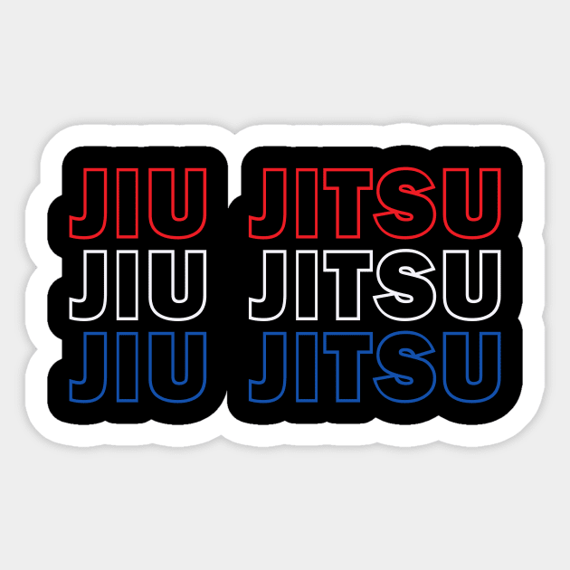 Jiu Jitsu Red White and Blue Sticker by Ruiz Combat Grappling